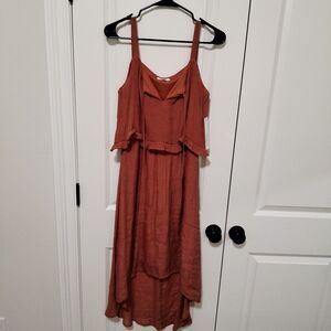 NWT Luxology Women's High Low Maxi Dress Color Orange/Rust Size Medium New w/Tag